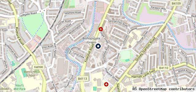Map showing the location of Merry's Garage