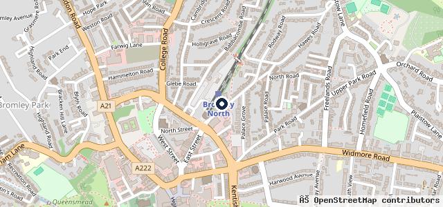 Map showing the location of One Stop Bromley
