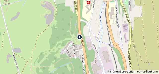 Map showing the location of Park Road Garage