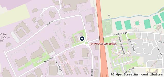 Map showing the location of Peterlee Car Clinic