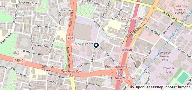 Map showing the location of PJB Accident Repair Centre