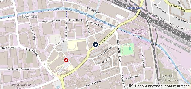 Map showing the location of Portman Garages Park Royal Ltd