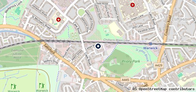 Map showing the location of Shire Motors of Warwick