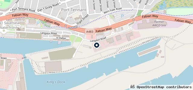 Map showing the location of Swansea Volkswagen