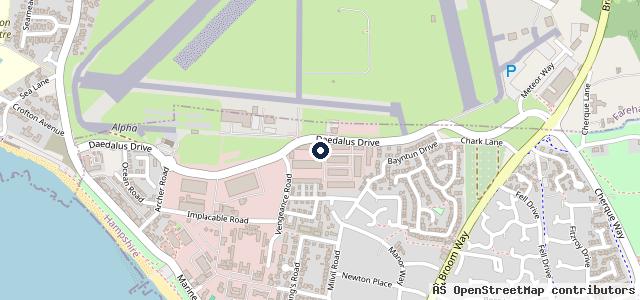 Map showing the location of Solent airport MOT