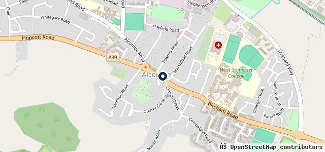 Map showing the location of West Somerset Motors