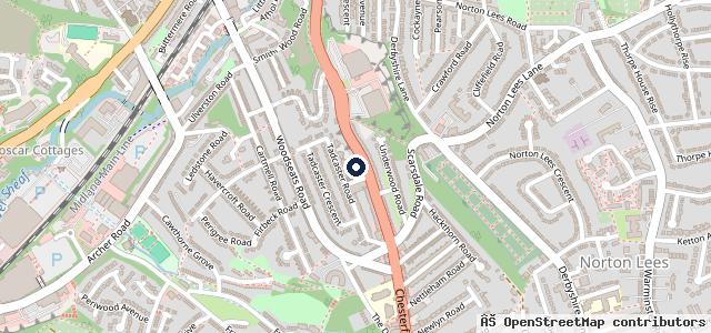 Map showing the location of HiQ Tyres & Autocare Sheffield