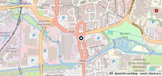 Map showing the location of Kwik Fit Plus - Northampton