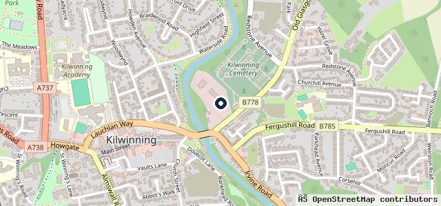 Map showing the location of Bridgend Motor Group Kilwinning Autoplex