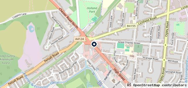 Map showing the location of Brownhills Cars LTD