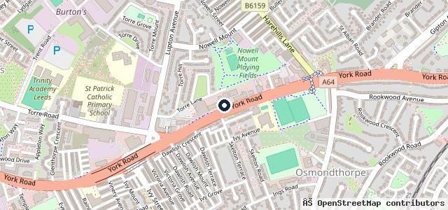 Map showing the location of Bubble Hand Car Wash