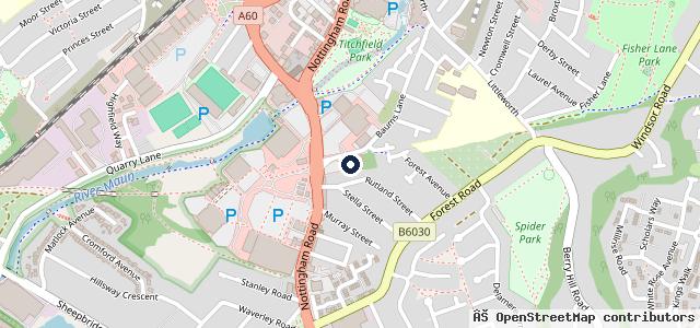 Map showing the location of Halfords Autocentre