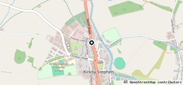 Map showing the location of Johnstone's Garage