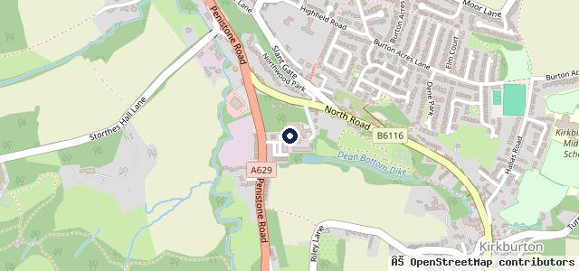 Map showing the location of Kirkburton Garages