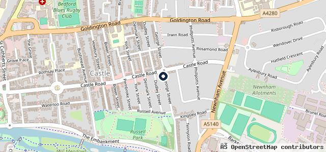 Map showing the location of Knightsmead Garage