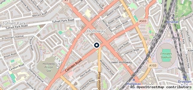 Map showing the location of Kwik Fit