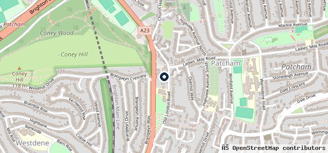 Map showing the location of Patcham Garage
