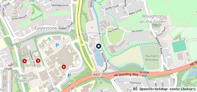 Map showing the location of Peartree Bridge Garage