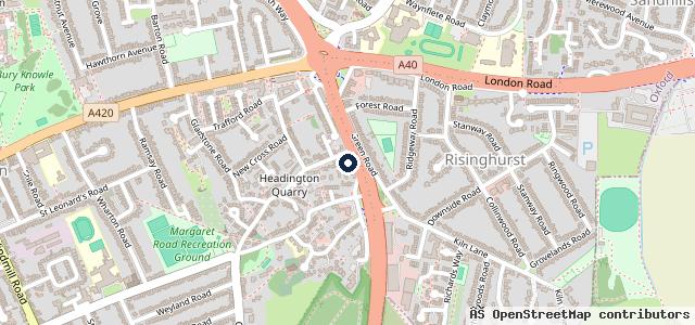 Map showing the location of Quarry Motoring Centre (Oxford)
