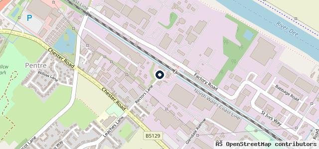 Map showing the location of Sandycroft MOT Centre