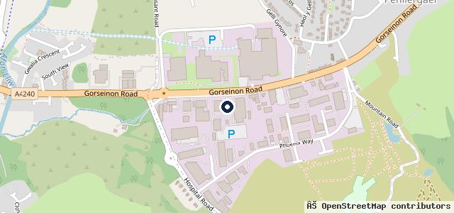 Map showing the location of Sinclair SEAT Swansea