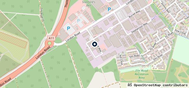 Map showing the location of Thetford Test Centre