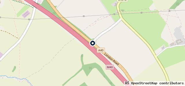 Map showing the location of Postcombe Service Station Rear