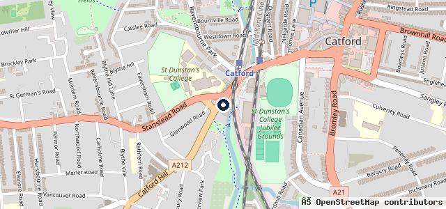 Map showing the location of Catford Hill Motor Company