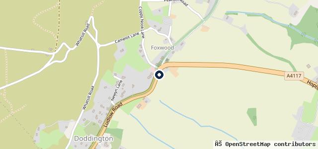 Map showing the location of Hopton Bank Service Station