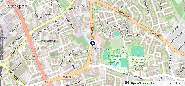 Map showing the location of Renault Stockport Lookers