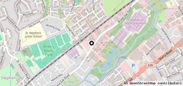 Map showing the location of Barretts BMW Canterbury
