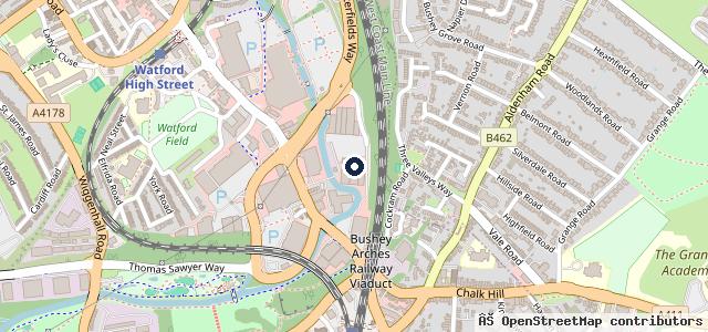 Map showing the location of Mercedes-Benz of Watford