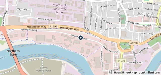 Map showing the location of Vertu Vauxhall Sunderland