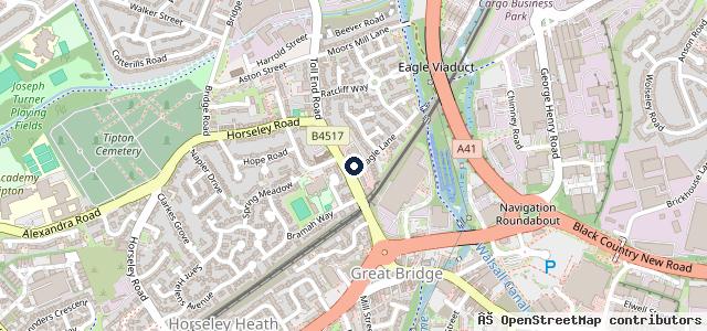 Map showing the location of Brindley Kia West Bromwich