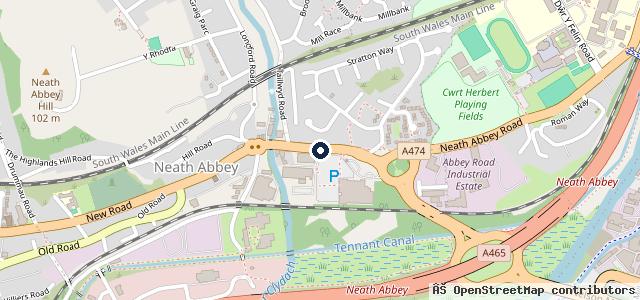Map showing the location of Neath Abbey Cars