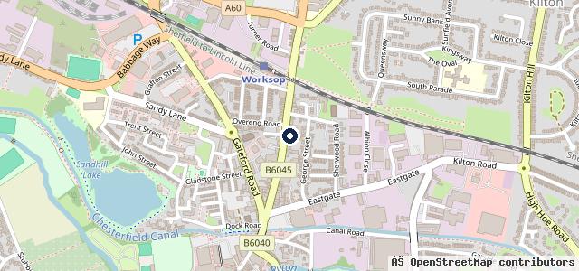 Map showing the location of weONLYmot Worksop