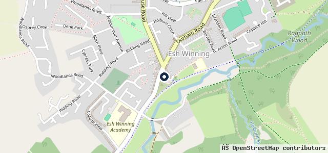 Map showing the location of Crossroads Garage