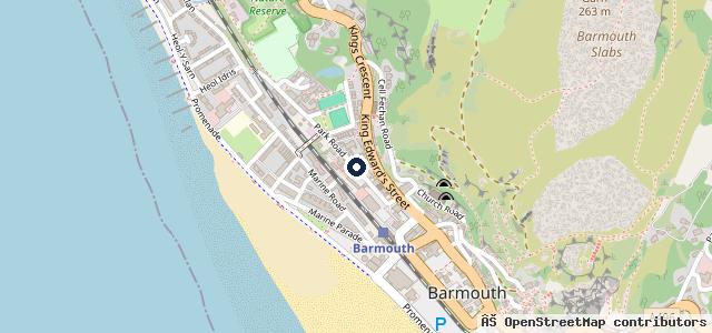 Map showing the location of Bradbury's Garage