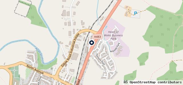 Map showing the location of Crossing Garage | Llandrindod Wells