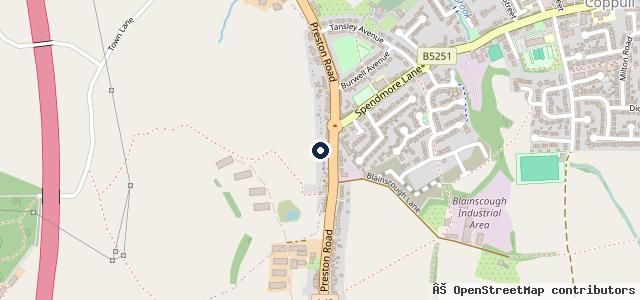 Map showing the location of Coppull Motor Repairs