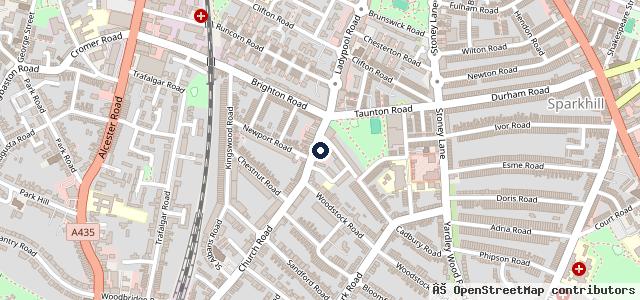 Map showing the location of Ladypool Car Wash