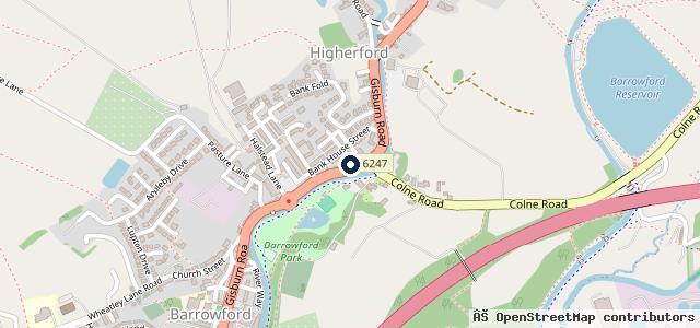 Map showing the location of W18 Cars | Colne
