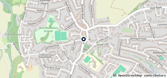 Map showing the location of Dore Service Station | Sheffield