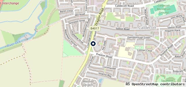 Map showing the location of Hartwell Abingdon GWM