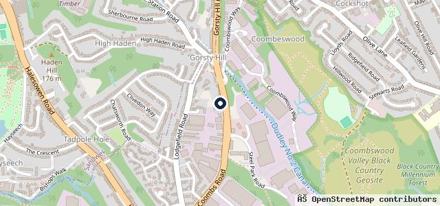 Map showing the location of Summerfields Garage