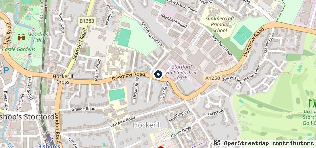 Map showing the location of Bishops Stortford tyres
