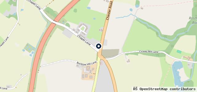 Map showing the location of Bucklow Garage