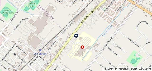 Map showing the location of Bergeys Collision Center Of Lansdale