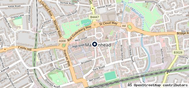 Map showing the location of HiQ Tyres & Autocare Maidenhead (Barnside Motors)