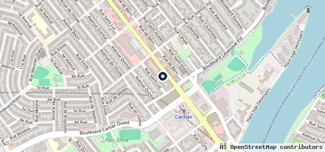 Map showing the location of Carrosserie Procolor Pont Viau